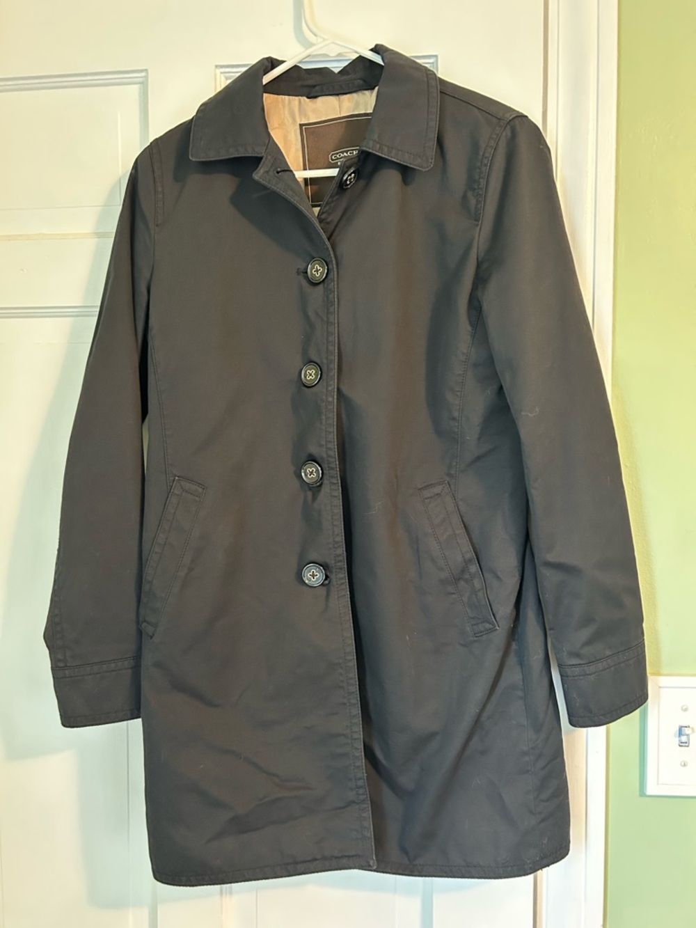 Coach Black and Gold Lightweight Trench Coat Women’s XS - Picture 2 of 7